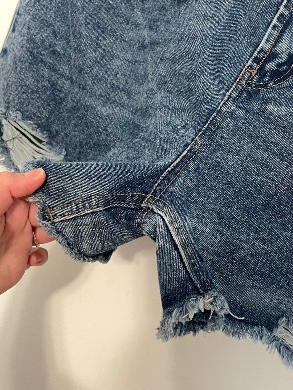 NEW NWT FASHION NOVA Last Chance Denim Shorts Dark Wash Ripped High Waisted 32 - Picture 11 of 16